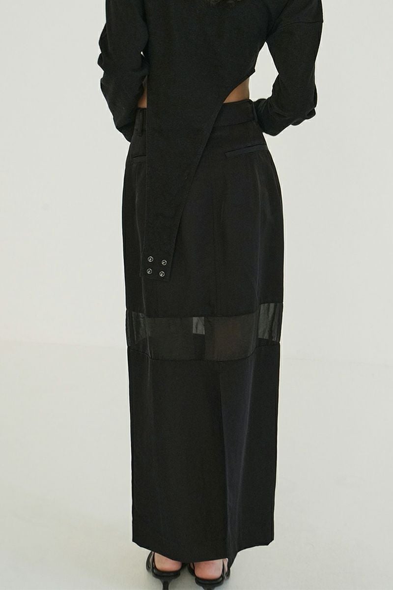 CLANE(クラネ) | CLANE(クラネ)SHEER SWITCHING STRAIGHT SKIRT シアー