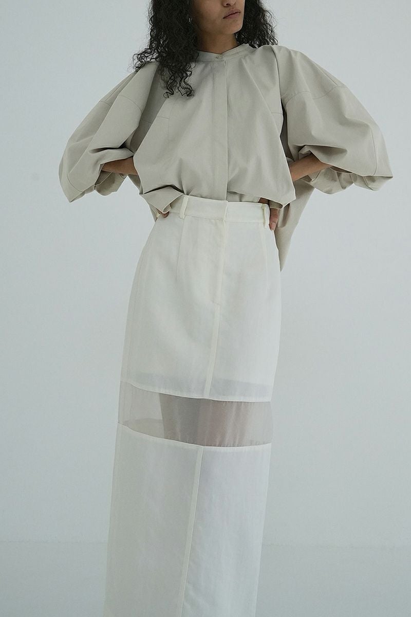 CLANE(クラネ) | CLANE(クラネ)SHEER SWITCHING STRAIGHT SKIRT シアー