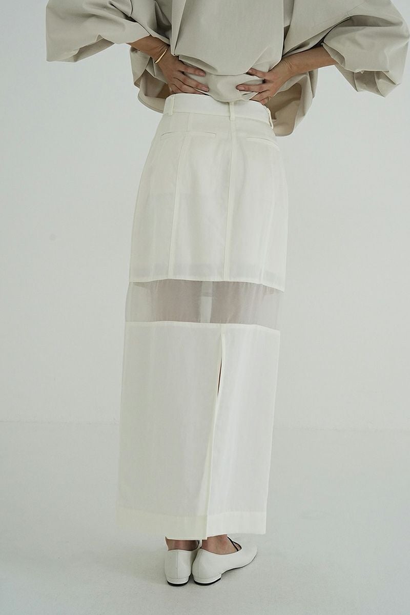 スカート CLANE SHEER SWITCHING STRAIGHT SKIRT セール】SHEER SWITCHING STRAIGHT SKIRT（スカート）｜CLANE（クラネ