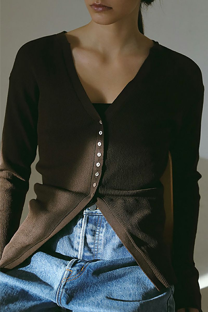 ETRE TOKYO(エトレトウキョウ)シアーリブニットカーディガン 1225211084 -2