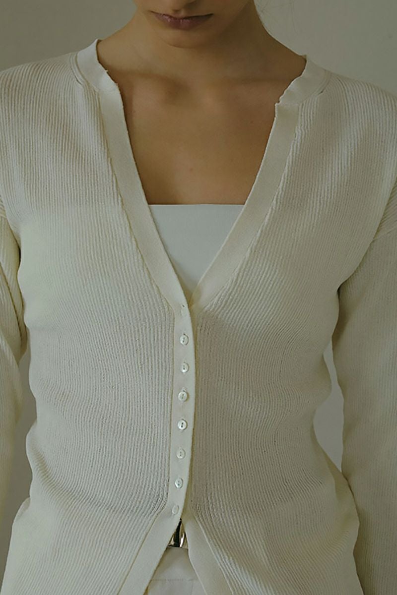 ETRE TOKYO(エトレトウキョウ)シアーリブニットカーディガン 1225211084 -9