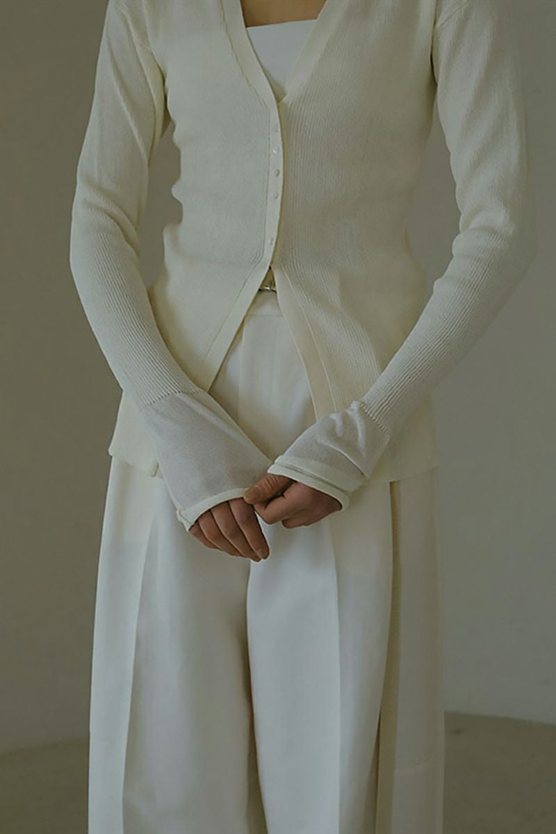 ETRE TOKYO(エトレトウキョウ)シアーリブニットカーディガン 1225211084 -11