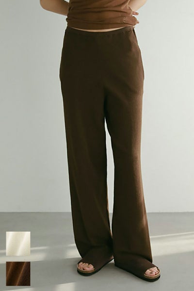 ETRE TOKYO(エトレトウキョウ)ソフトシアーワイドニットパンツ 1225220092