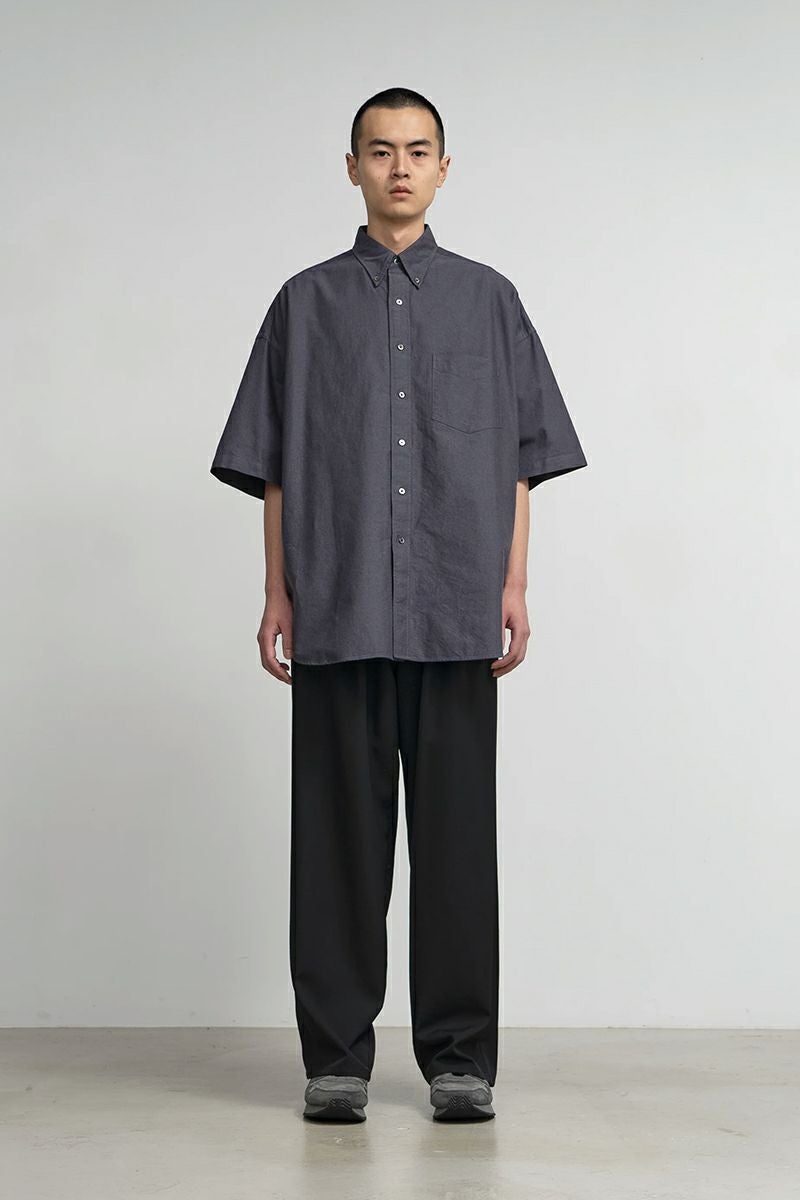 Graphpaper(グラフペーパー)Oxford S/S Oversized B.D Shirt オックスフォード半袖オーバーサイズボタンダウンシャツ GM251-50023B -1
