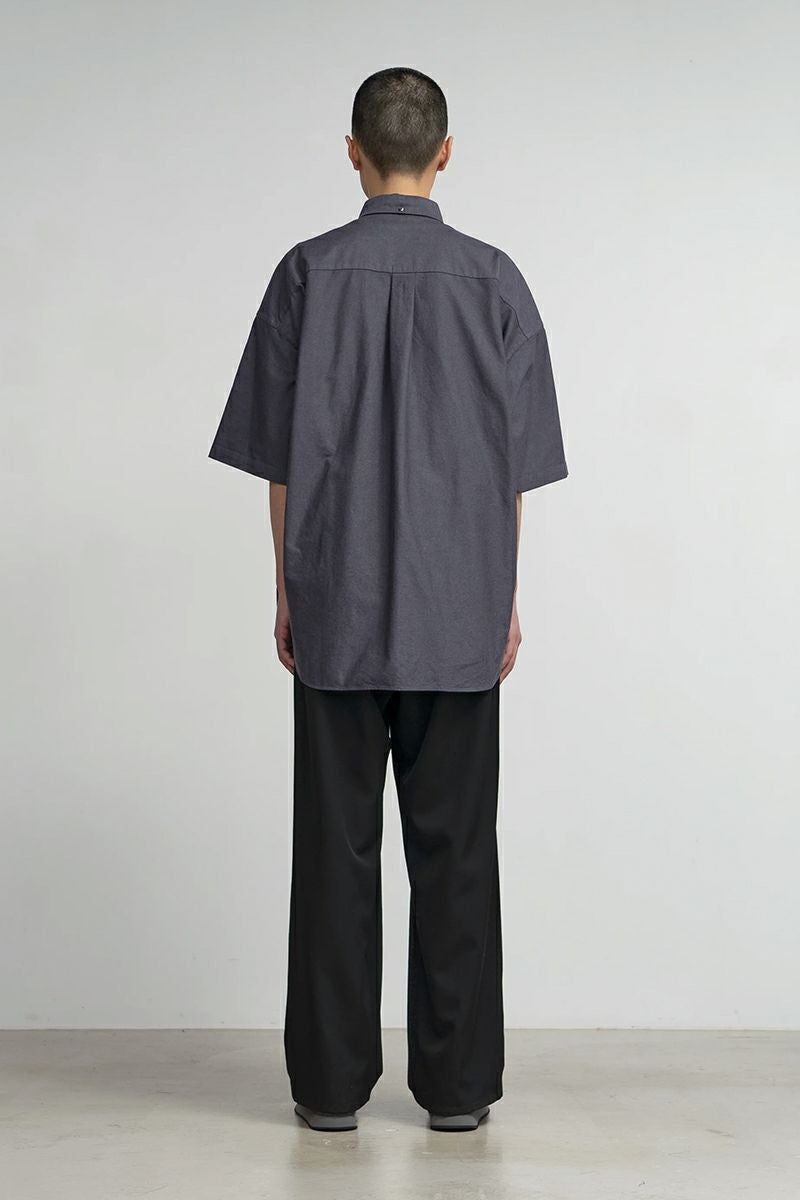 Graphpaper(グラフペーパー)Oxford S/S Oversized B.D Shirt オックスフォード半袖オーバーサイズボタンダウンシャツ GM251-50023B -3