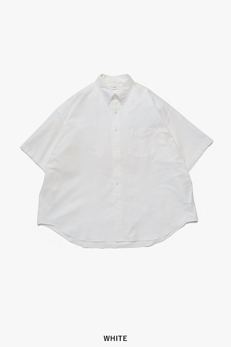 Graphpaper(グラフペーパー)Oxford S/S Oversized B.D Shirt オックスフォード半袖オーバーサイズボタンダウンシャツ GM251-50023B -4