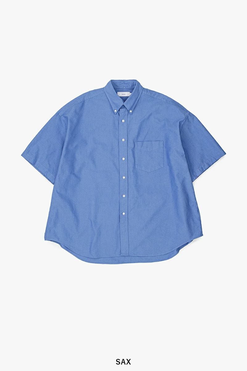 Graphpaper(グラフペーパー)Oxford S/S Oversized B.D Shirt オックスフォード半袖オーバーサイズボタンダウンシャツ GM251-50023B -5