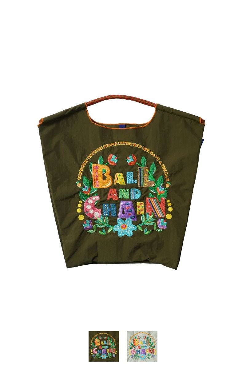 Ball & Chain(ボールアンドチェーン)Ball&Chain Garden ボールアンドチェーンガーデン FLOWER FONT (M) フラワーフォントM ショッピングバック トートバッグ 301057