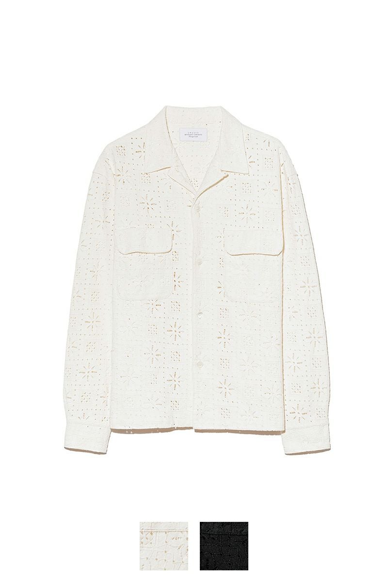 unused US2105 リボンシャツ UNUSED【アンユーズド】Us2565 Long sleeve print shirt 