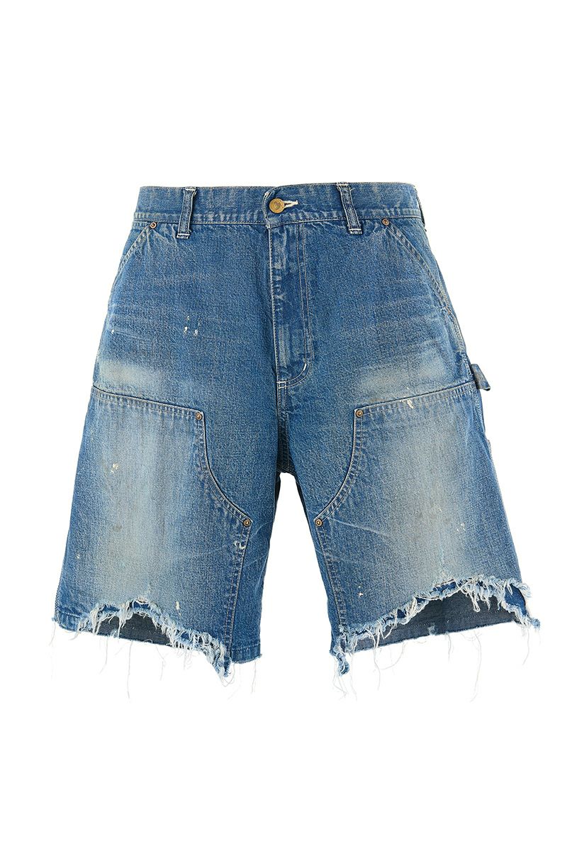 SAINT Mxxxxxx(セントマイケル)SM-HR8-0000-073 / DOUBLE KNEE SHORTS / BLUE ダブルニーショーツ