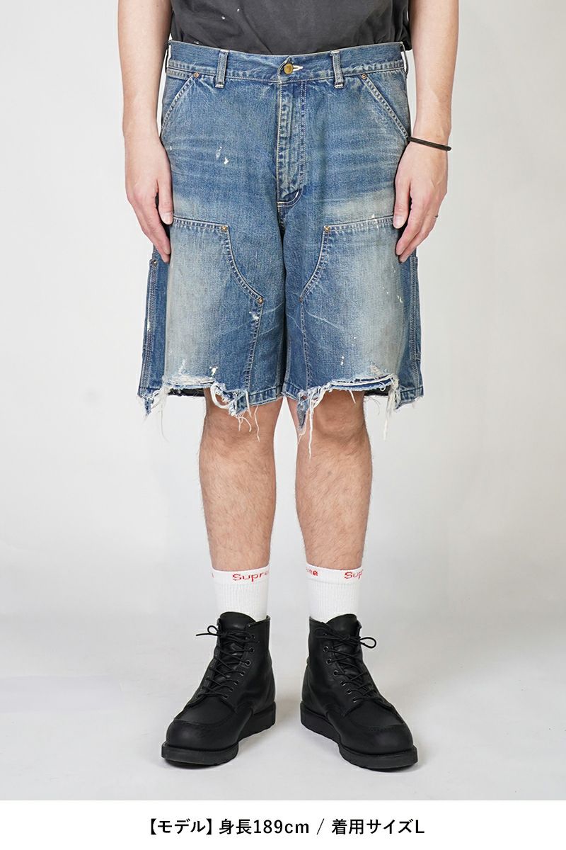 SAINT Mxxxxxx(セントマイケル)SM-HR8-0000-073 / DOUBLE KNEE SHORTS / BLUE ダブルニーショーツ