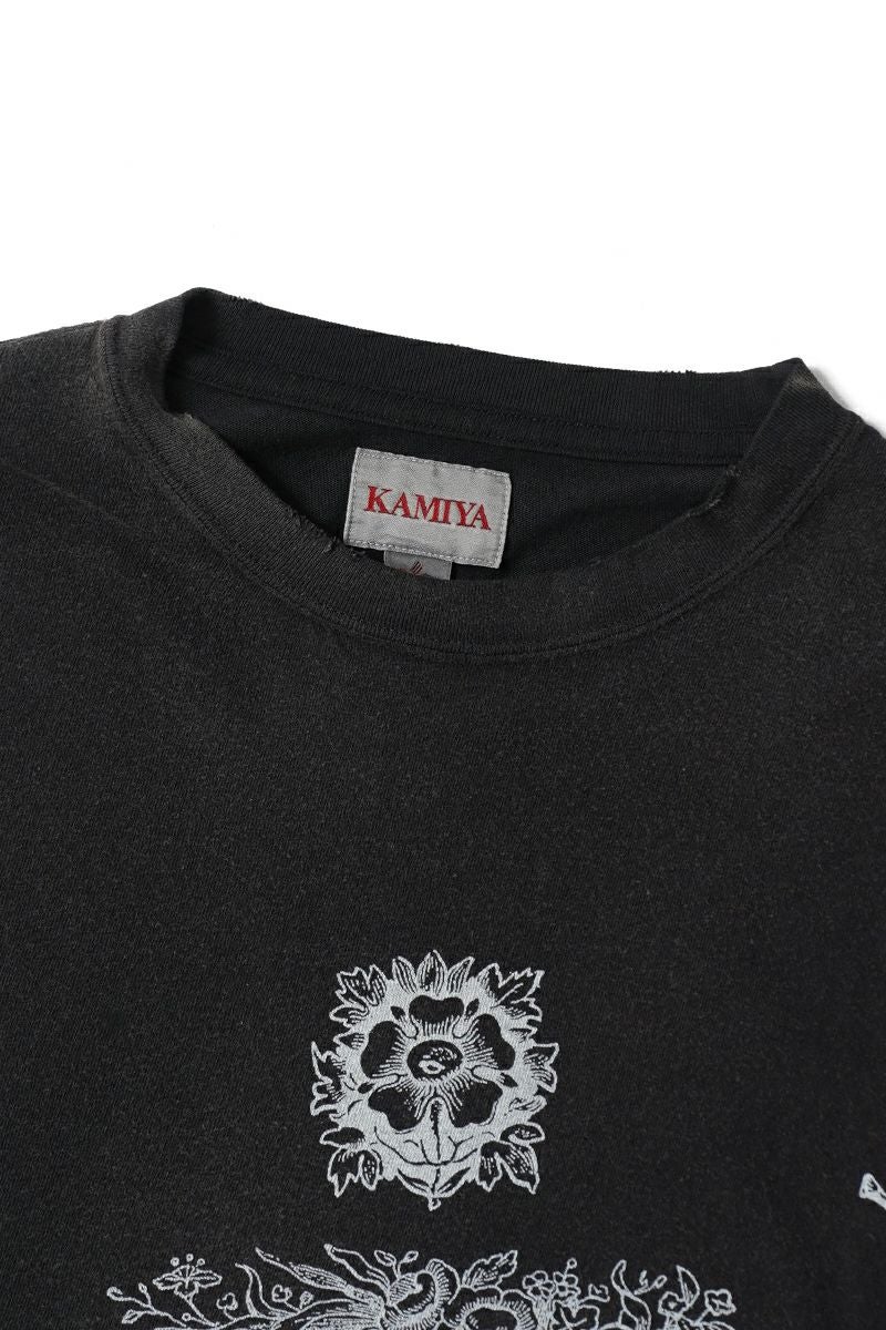 KAMIYA(カミヤ) "ADVERTISING ART" Distressed LS Tee 広告芸術 ディストレスト 長袖Tシャツ G14LT081