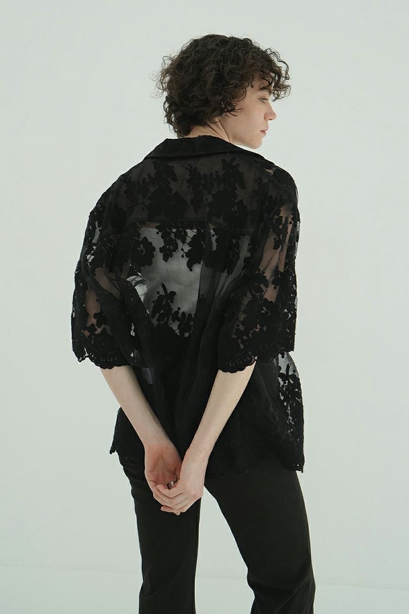 CLANE(クラネ) SHEER FROWER LACE SHIRTS シアーフラワーレースシャツ 18122-4162