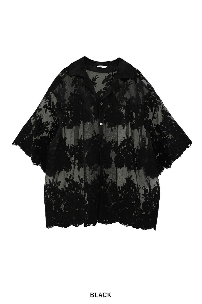 CLANE(クラネ) SHEER FROWER LACE SHIRTS シアーフラワーレースシャツ 18122-4162