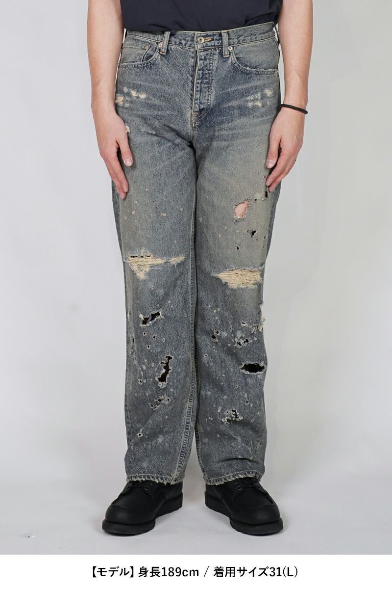 DAIRIKU(ダイリク) "Damage" Straight Denim Pants ダメージストレートデニムパンツ 25SS RG-DNM6
