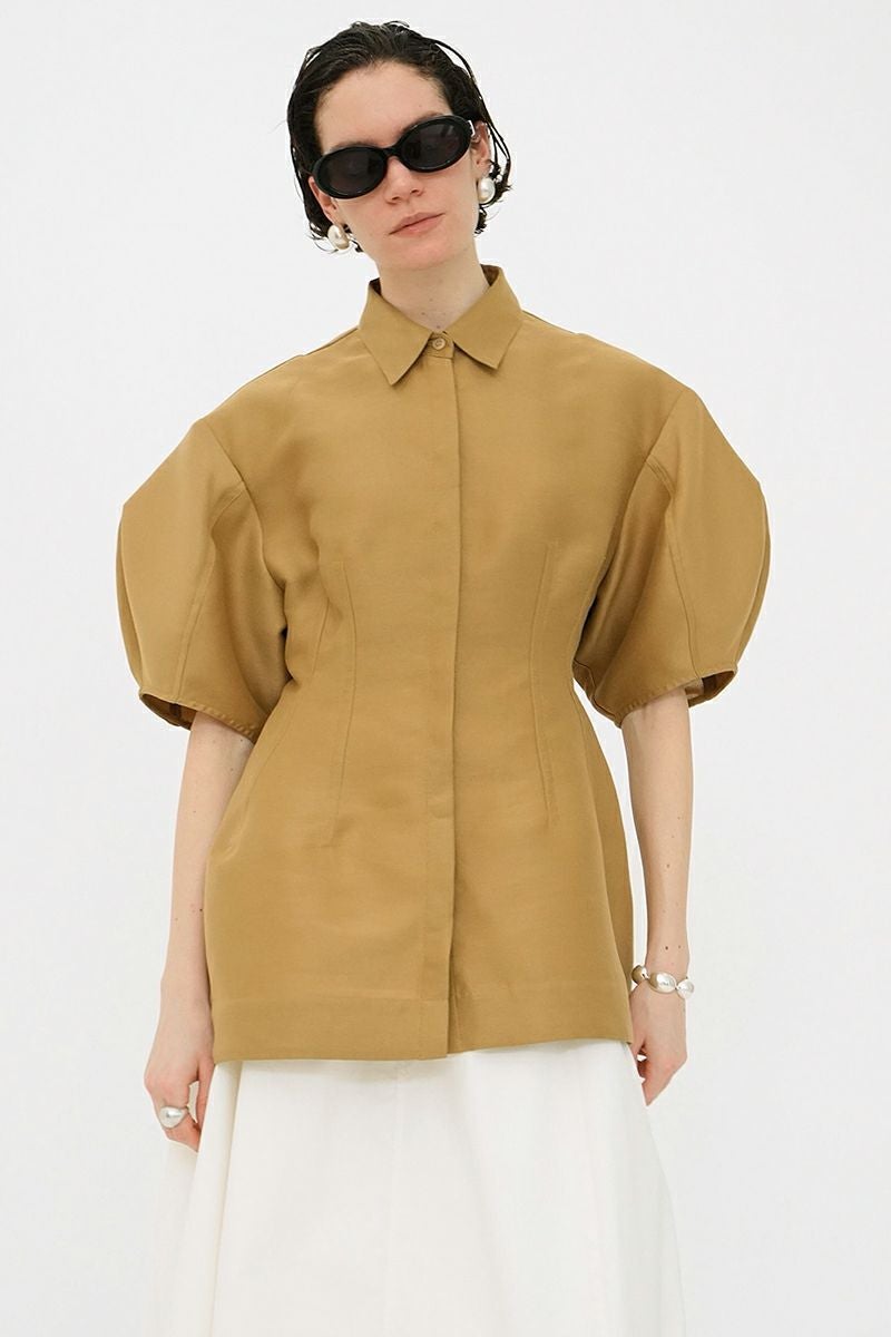 CLANE(クラネ) WAIST SHAPE PUFF SLEEVE TOPS ウエストシェイプパフスリーブトップス 18122-4252