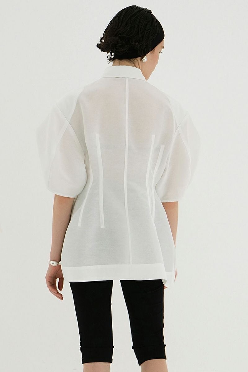 CLANE(クラネ) WAIST SHAPE PUFF SLEEVE TOPS ウエストシェイプパフスリーブトップス 18122-4252