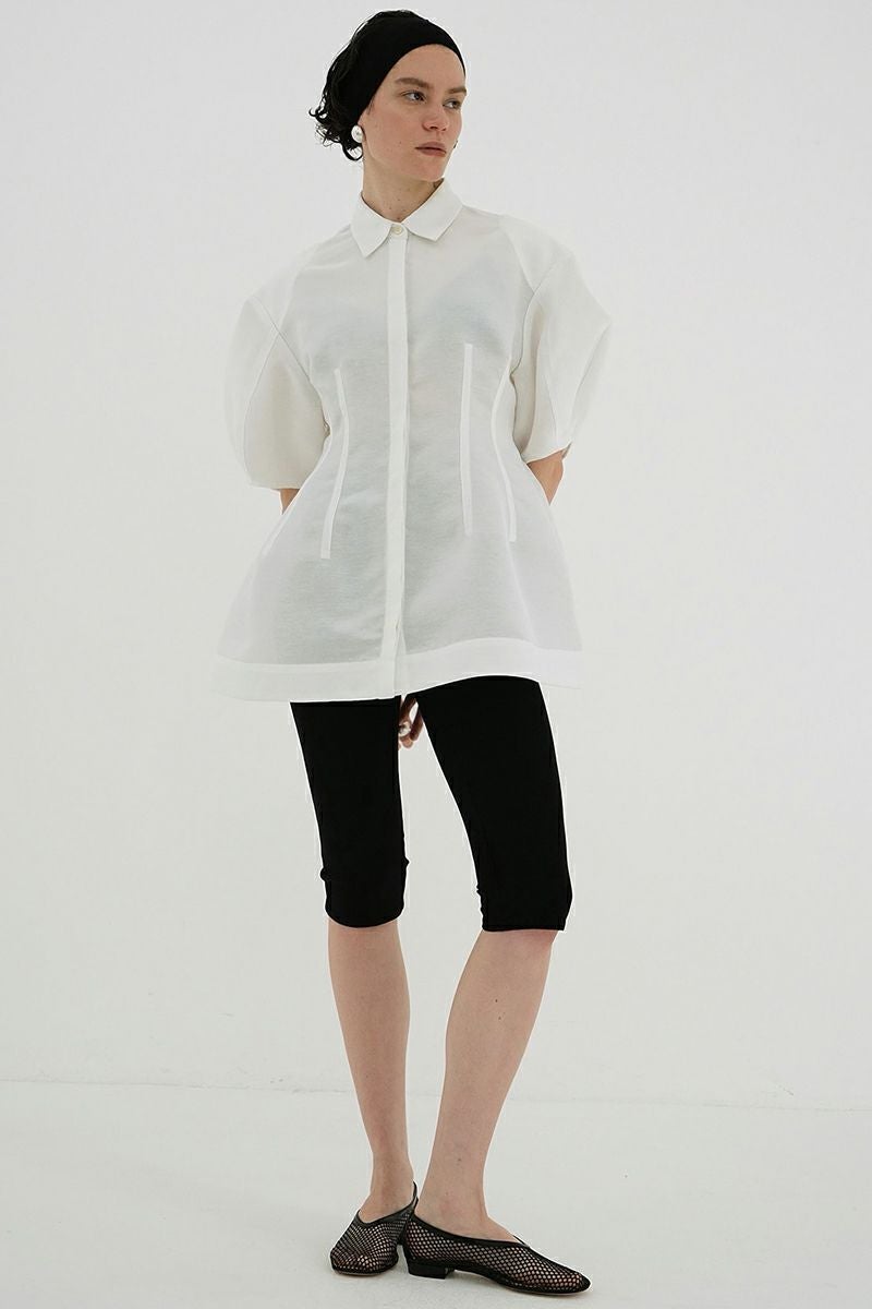 CLANE(クラネ) WAIST SHAPE PUFF SLEEVE TOPS ウエストシェイプパフスリーブトップス 18122-4252