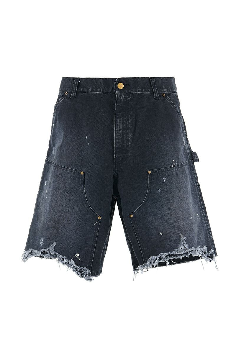 SAINT Mxxxxxx(セントマイケル) SM-HR8-0000-071 / DOUBLE KNEE SHORTS / BLACK ダブルニーショーツブラック