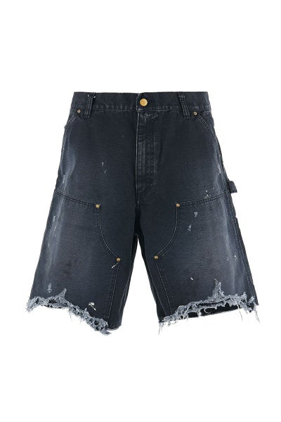 SAINT Mxxxxxx(セントマイケル) SM-HR8-0000-071 / DOUBLE KNEE SHORTS / BLACK ダブルニーショーツブラック