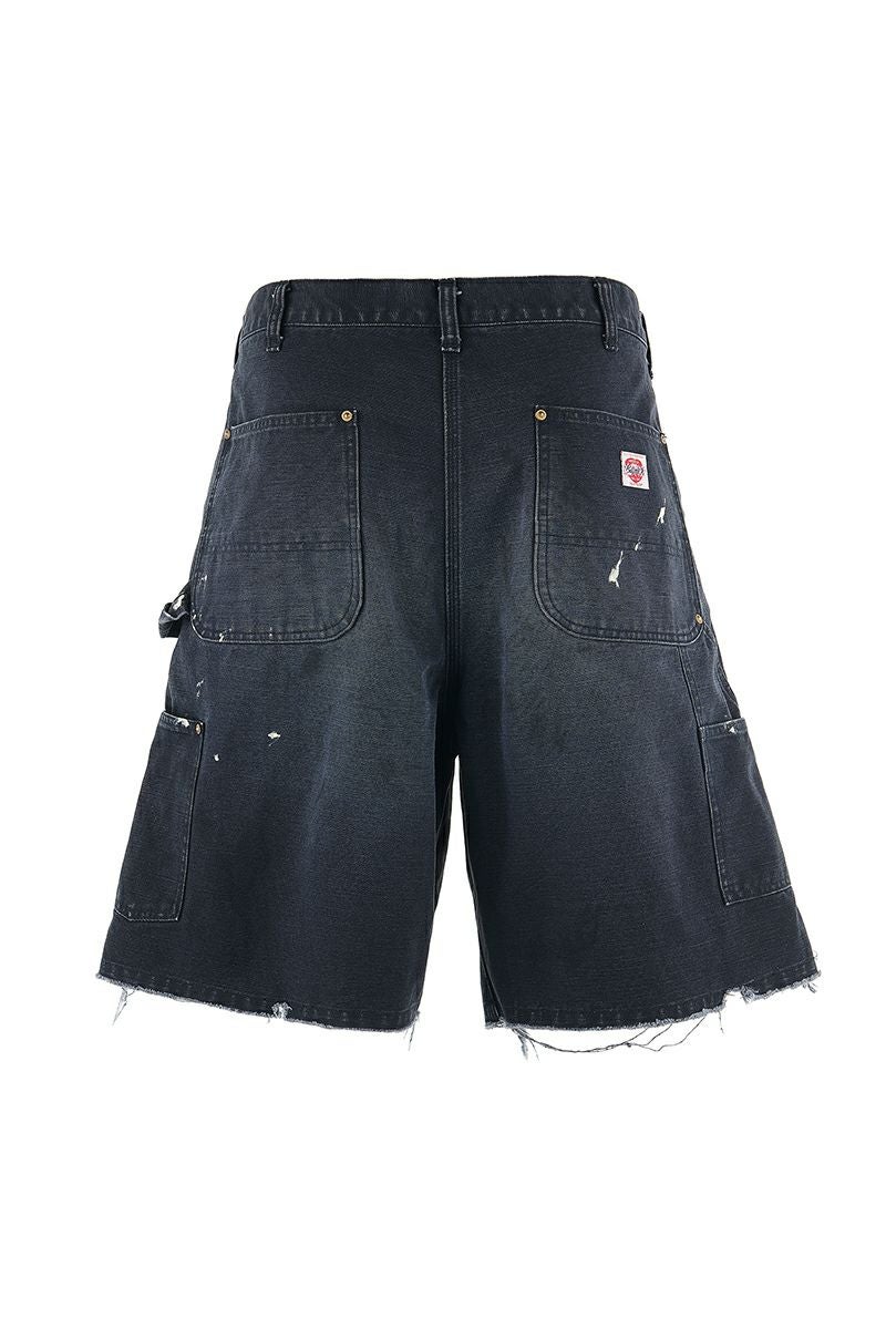 SAINT Mxxxxxx(セントマイケル) SM-HR8-0000-071 / DOUBLE KNEE SHORTS / BLACK ダブルニーショーツブラック