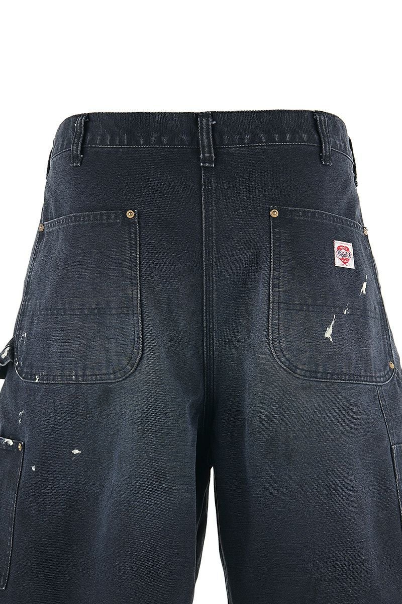 SAINT Mxxxxxx(セントマイケル) SM-HR8-0000-071 / DOUBLE KNEE SHORTS / BLACK ダブルニーショーツブラック