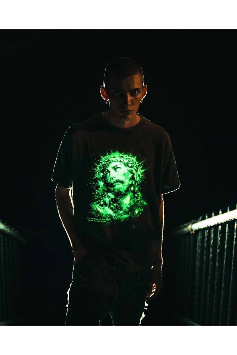 SAINT Mxxxxxx(セントマイケル) SM-HR8-0000-016 / SS TEE / JESUS / BLACK ジーザス半袖Tシャツ