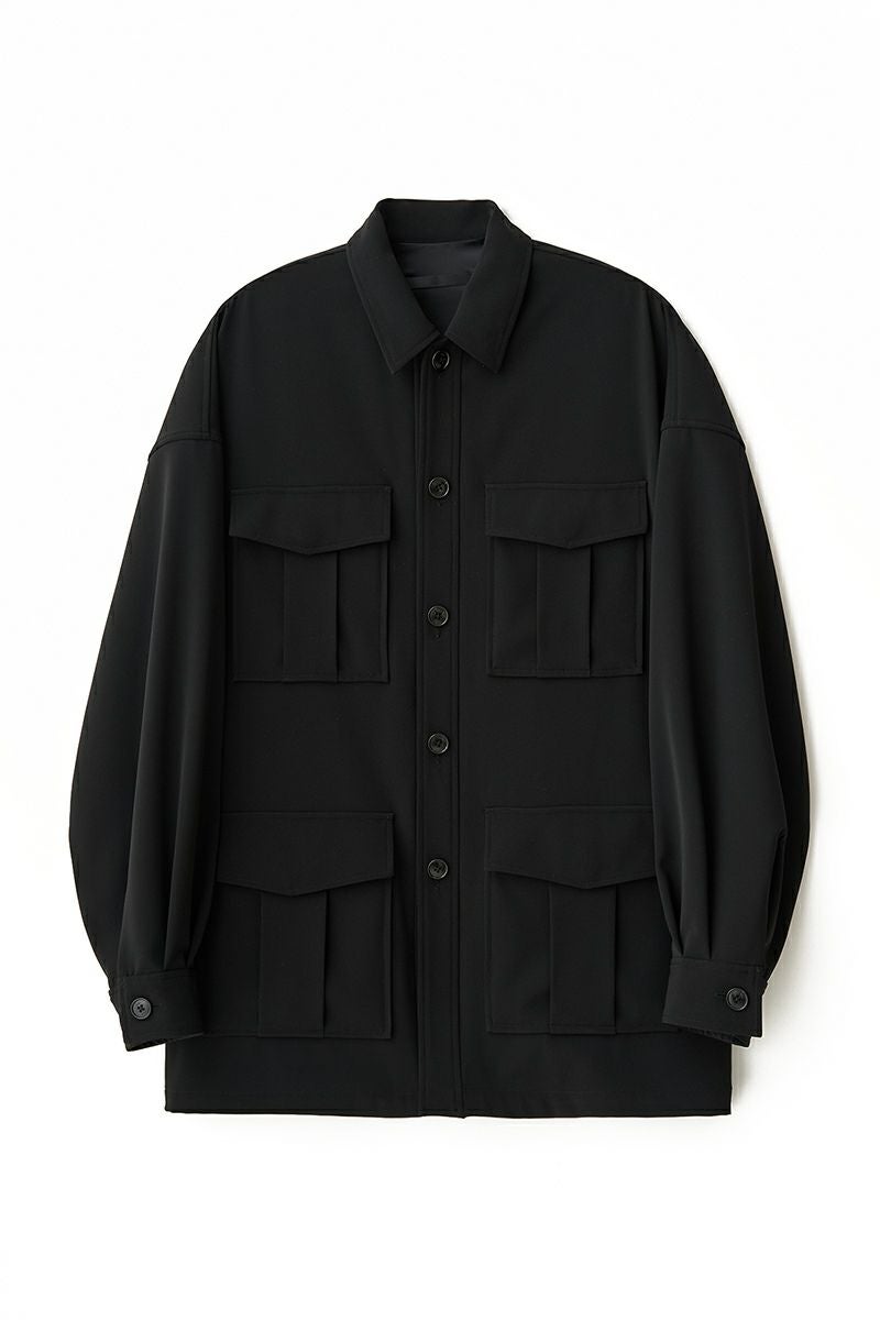 JUHA オーバーサイズ サファリジャケット シャツジャケット ブラック M JUHA(ユハ) | JUHA(ユハ)OVERSIZED SAFARI JACKET オーバーサイズ