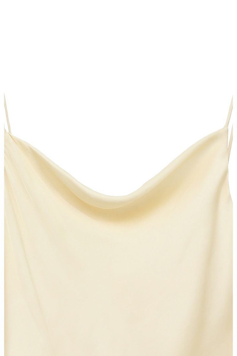 CLANE(クラネ) DRAPE SATIN CAMISOLE TOPS ドレープサテンキャミソールトップス 18122-4282