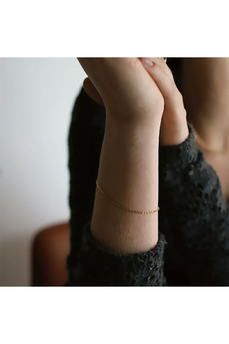 TEN.(テン) フラットケーブルチェーンブレスレット GD brg-0044