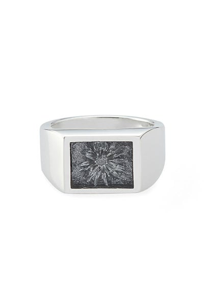XOLO(ショロ) Signet Ring with Steel Gray Flower シグネットリングウィズスティールグレーフラワー XOR117