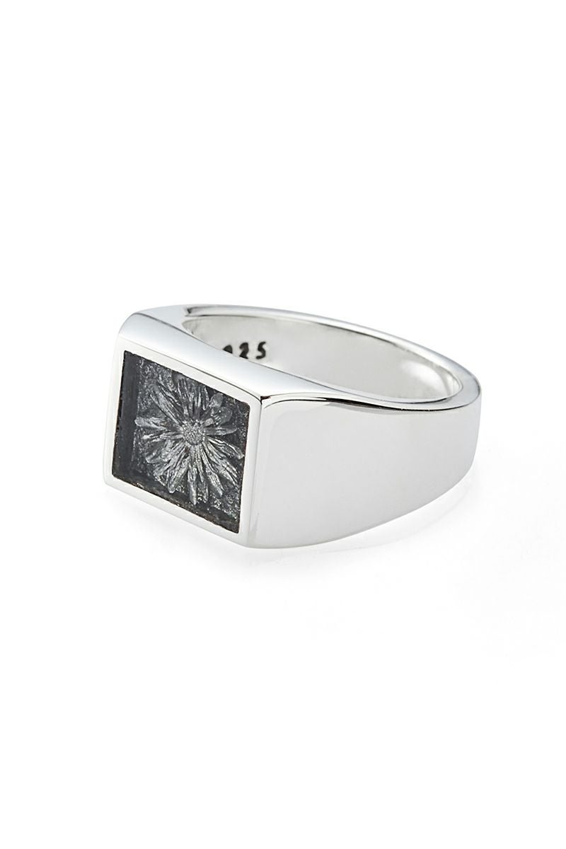 XOLO(ショロ) | XOLO(ショロ) Signet Ring with Steel Gray Flower