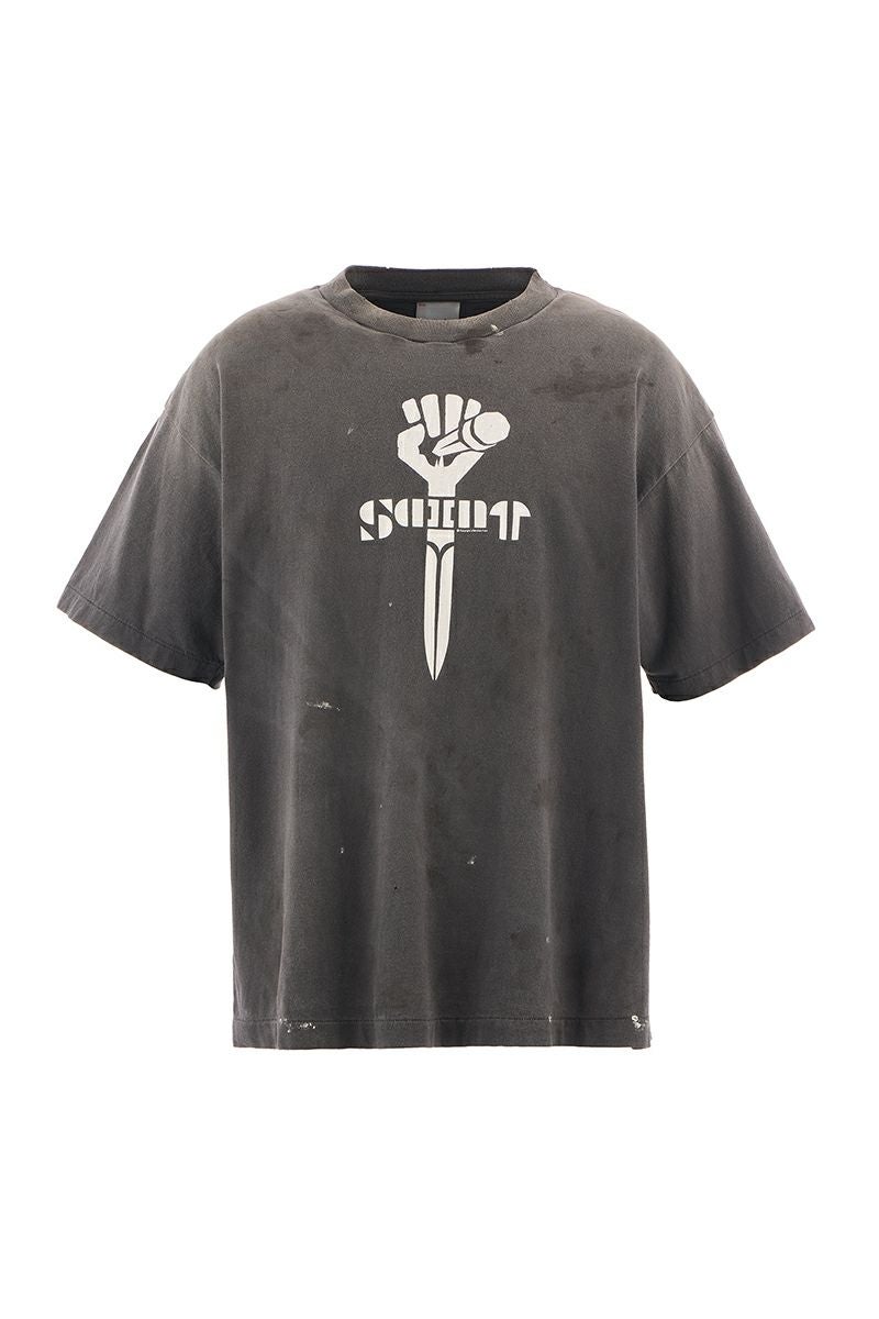 SAINT Mxxxxxx(セントマイケル) SM-HR1-0000-001 / SS TEE / FIST / BLACK 半袖Tシャツ