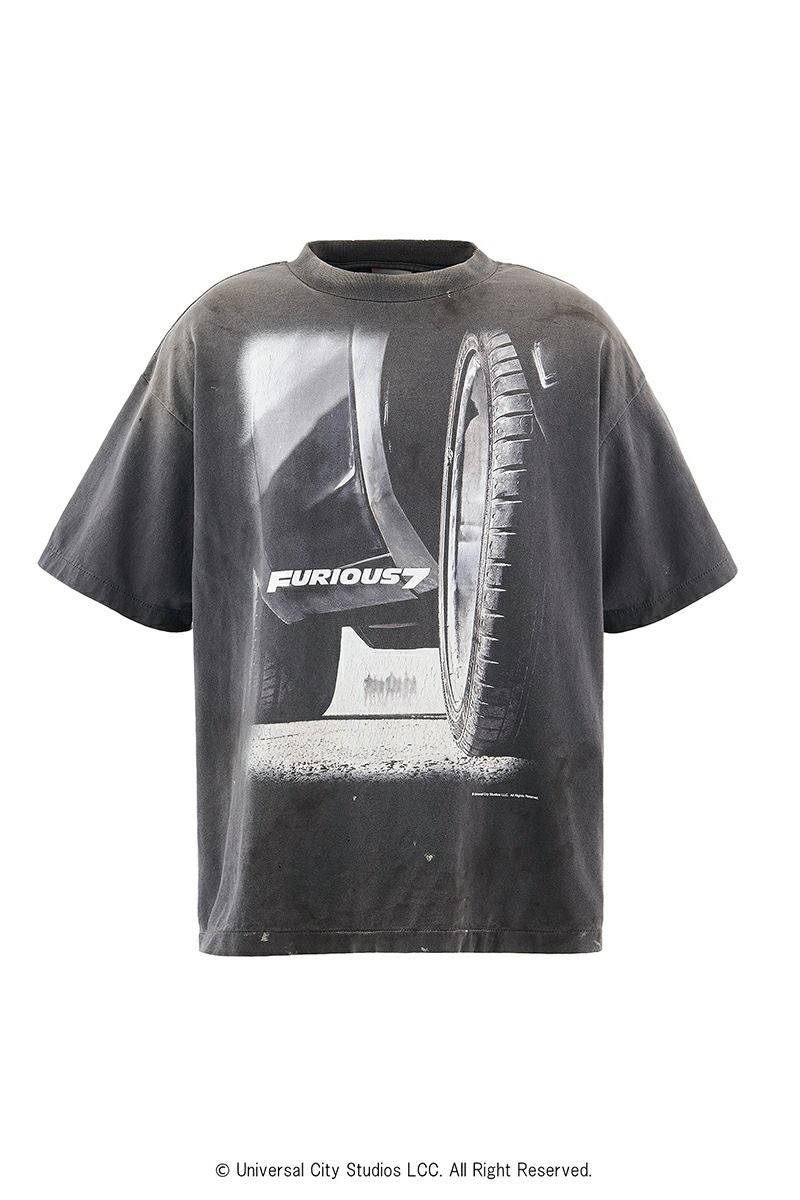 SAINT Mxxxxxx(セントマイケル) SM-HR1-0000-C74 / FF_SS TEE / Fast & Furious 7 / BLACK ワイルド・スピード SKY MISSION 半袖Tシャツ