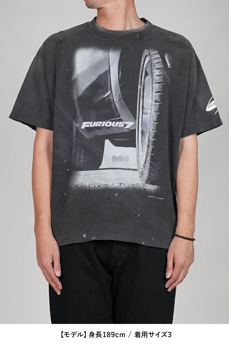 SAINT Mxxxxxx(セントマイケル) SM-HR1-0000-C74 / FF_SS TEE / Fast & Furious 7 / BLACK ワイルド・スピード SKY MISSION 半袖Tシャツ