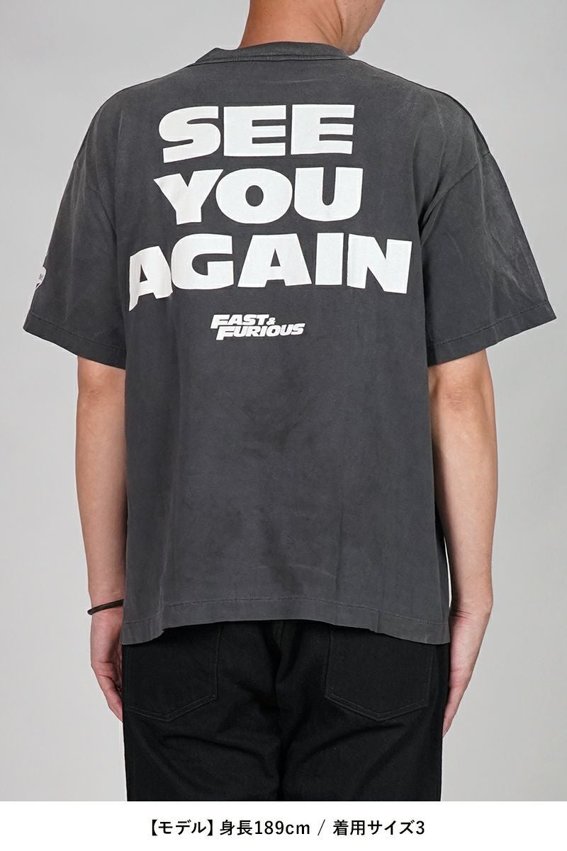 SAINT Mxxxxxx(セントマイケル) SM-HR1-0000-C74 / FF_SS TEE / Fast & Furious 7 / BLACK ワイルド・スピード SKY MISSION 半袖Tシャツ