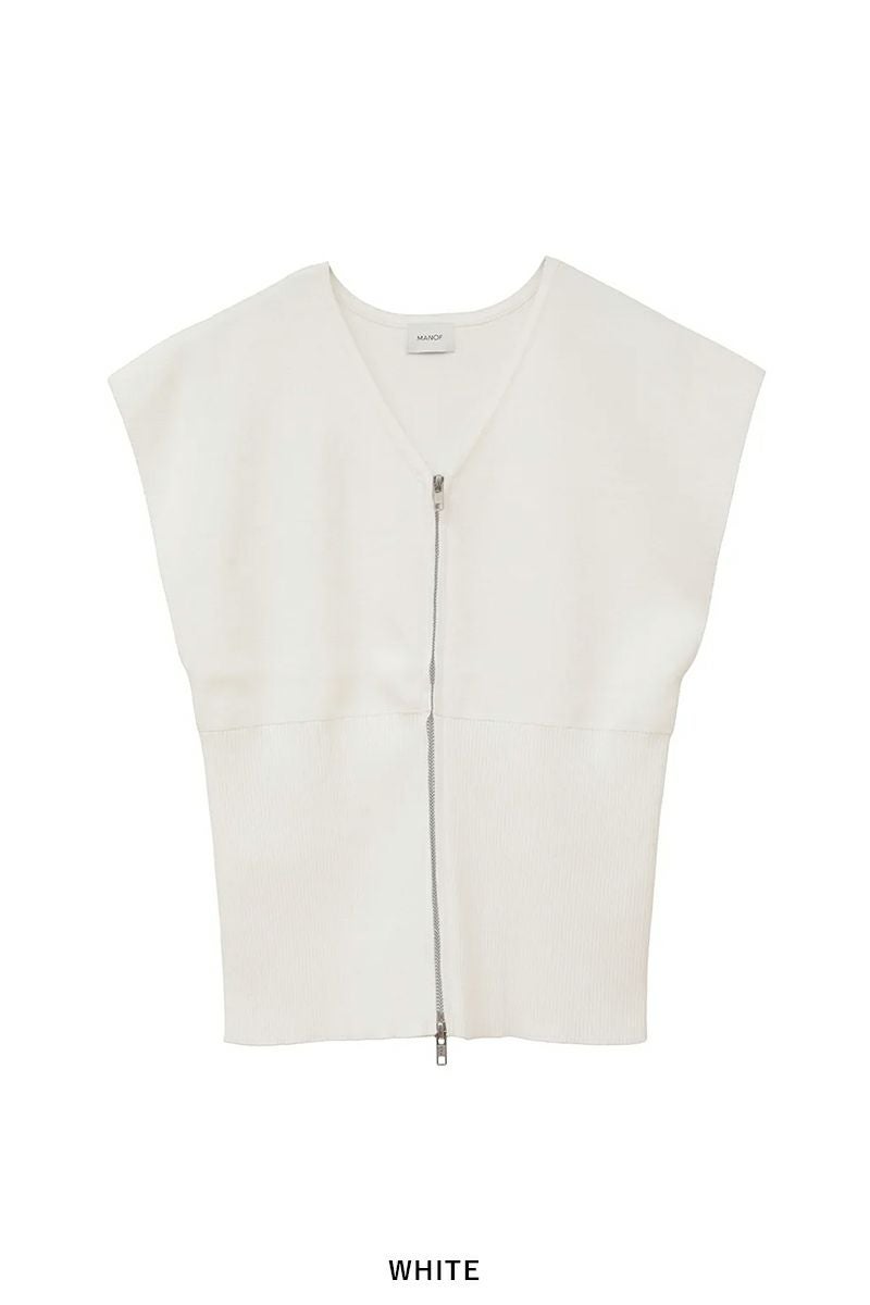 MANOF(マノフ) ZIP UP KNIT TOPS ジップアップニットトップス 89106-2182