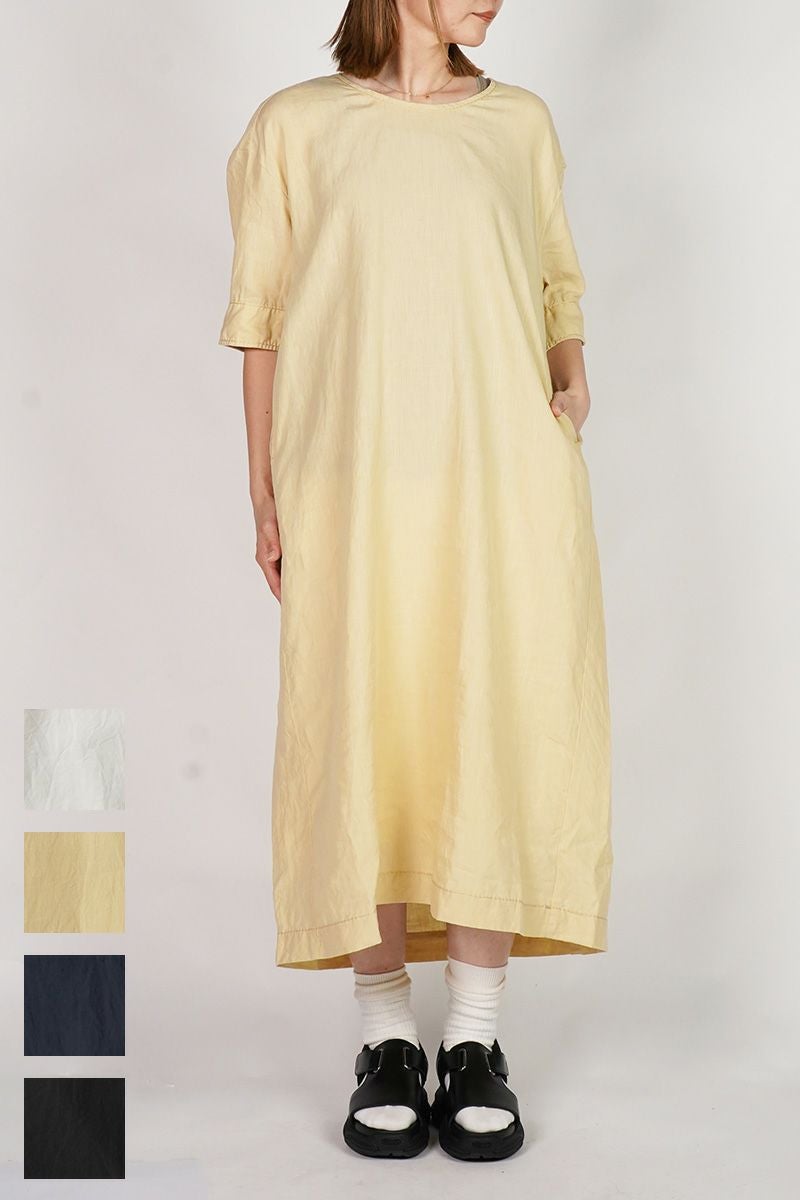 homspun(ホームスパン) リネンバイオ半袖プルオーバーワンピース 1642