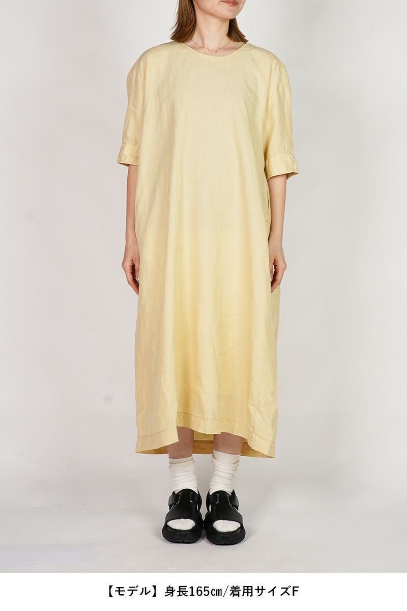 homspun(ホームスパン) リネンバイオ半袖プルオーバーワンピース 1642
