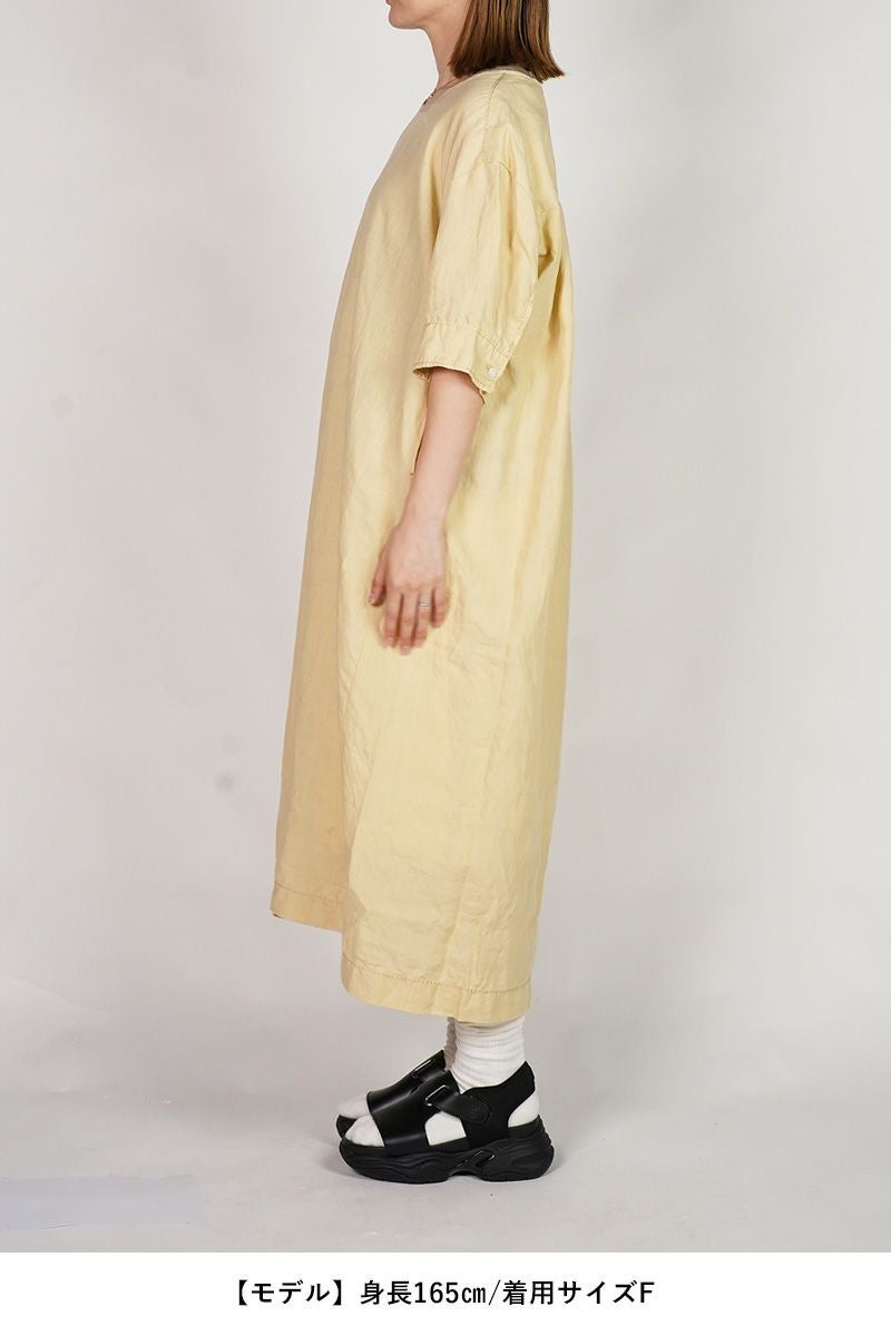 homspun(ホームスパン) リネンバイオ半袖プルオーバーワンピース 1642