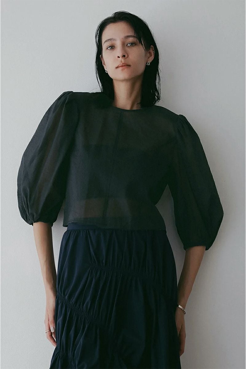 MANOF(マノフ) | MANOF(マノフ)SHEER GATHER BLOUSE シアーギャザー 