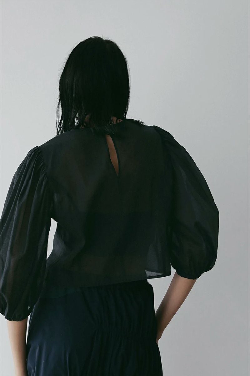 MANOF(マノフ) | MANOF(マノフ)SHEER GATHER BLOUSE シアーギャザー 