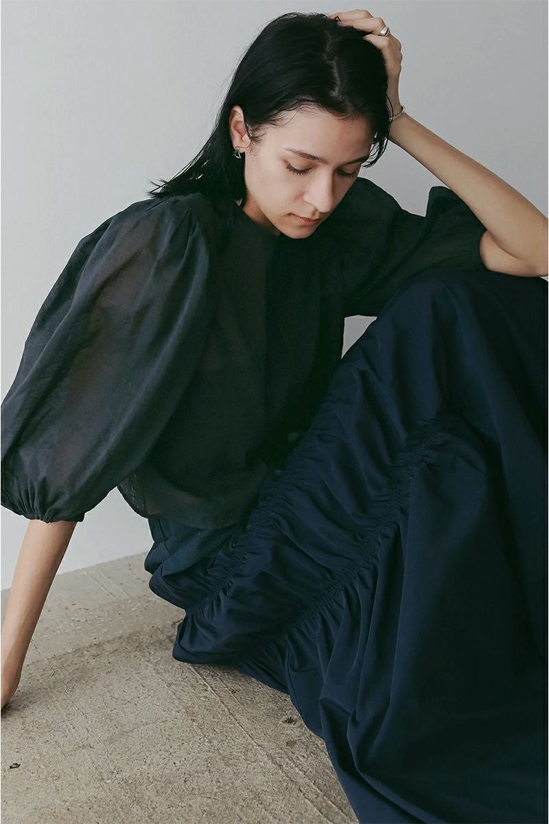 MANOF(マノフ) | MANOF(マノフ)SHEER GATHER BLOUSE シアーギャザー 