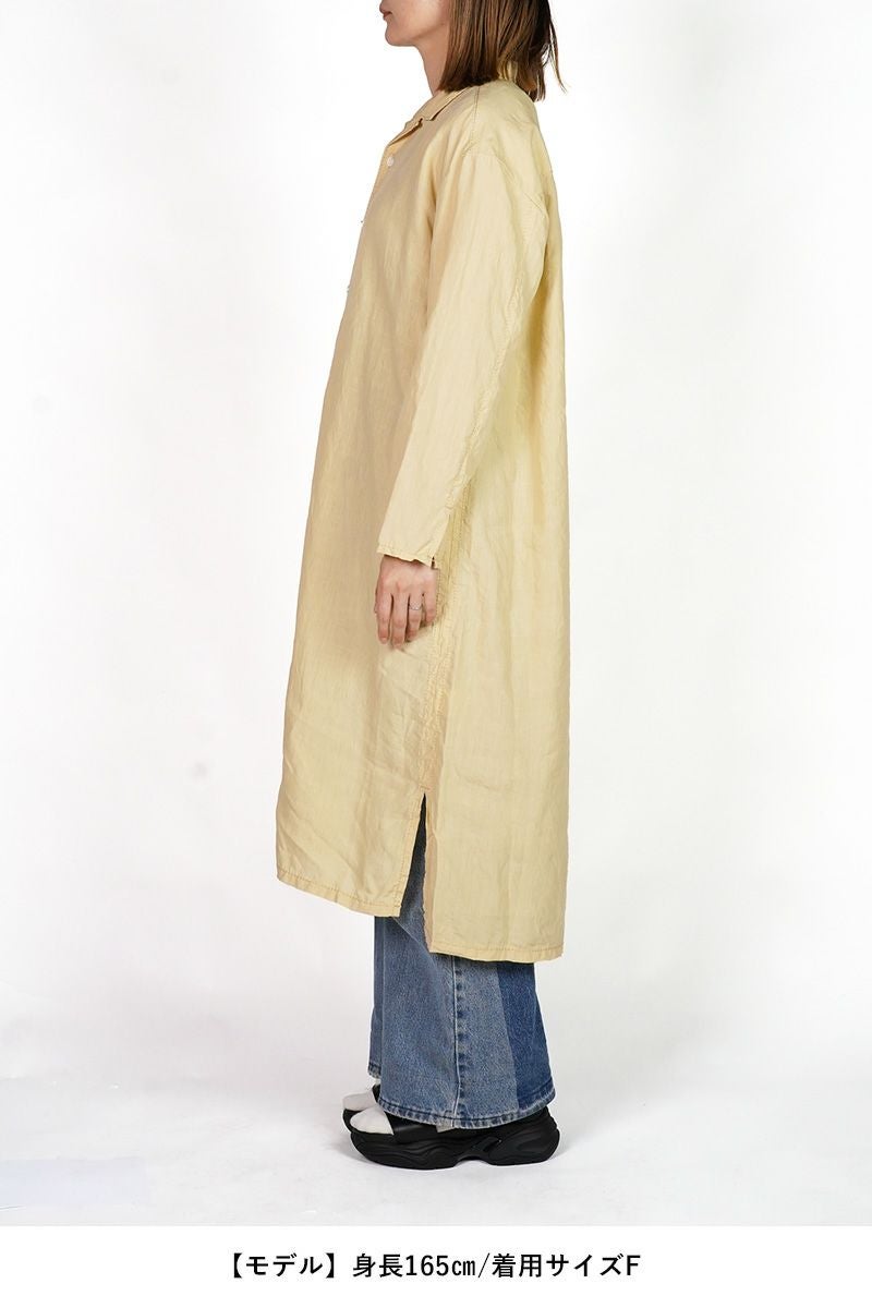 homspun(ホームスパン) リネンバイオ長袖シャツワンピース 1641
