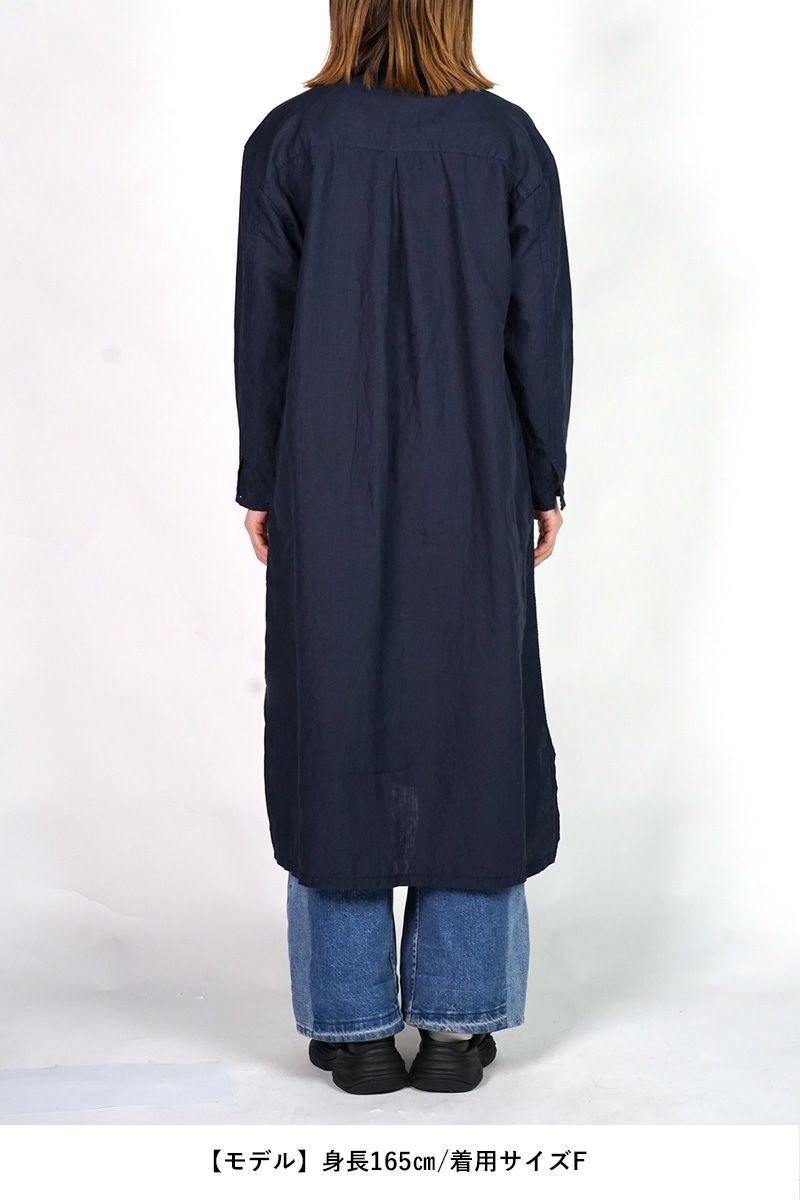 homspun(ホームスパン) リネンバイオ長袖シャツワンピース 1641