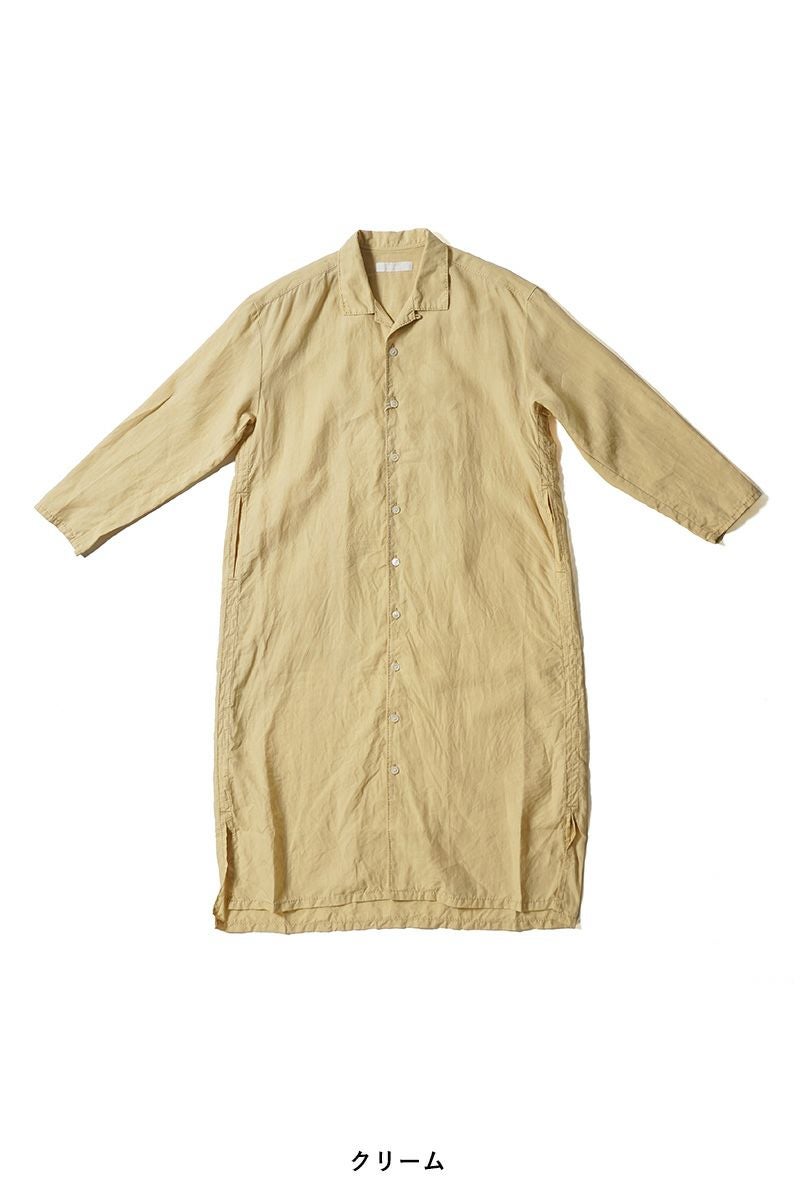 homspun(ホームスパン) リネンバイオ長袖シャツワンピース 1641