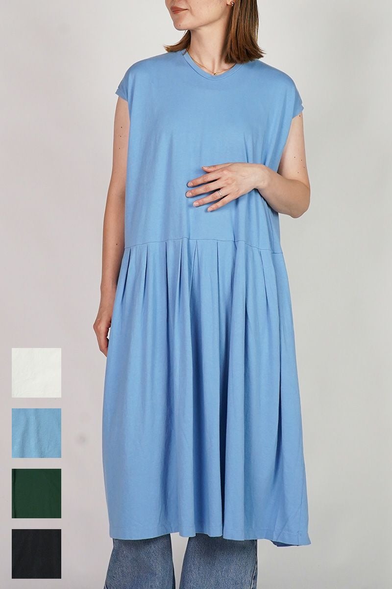 homspun(ホームスパン)30/1天竺ノースリーブワンピ－ス 6551