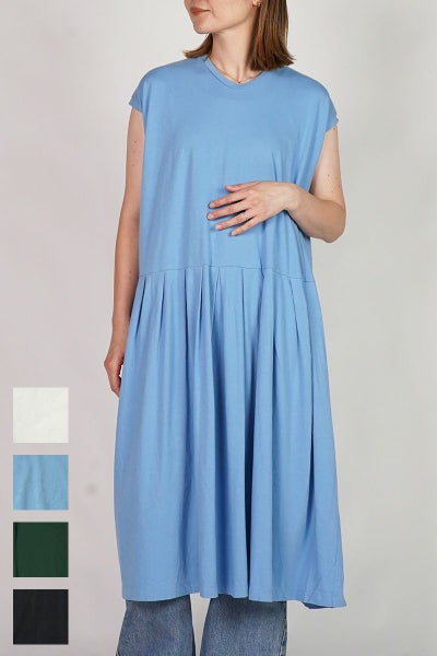 homspun(ホームスパン)30/1天竺ノースリーブワンピ－ス 6551