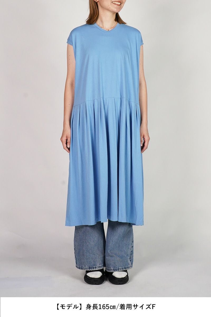 homspun(ホームスパン)30/1天竺ノースリーブワンピ－ス 6551