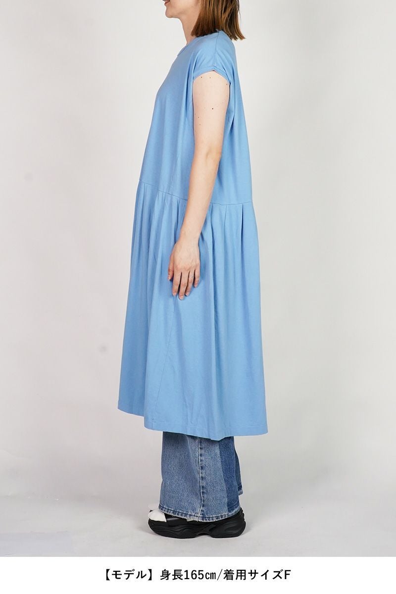 homspun(ホームスパン)30/1天竺ノースリーブワンピ－ス 6551